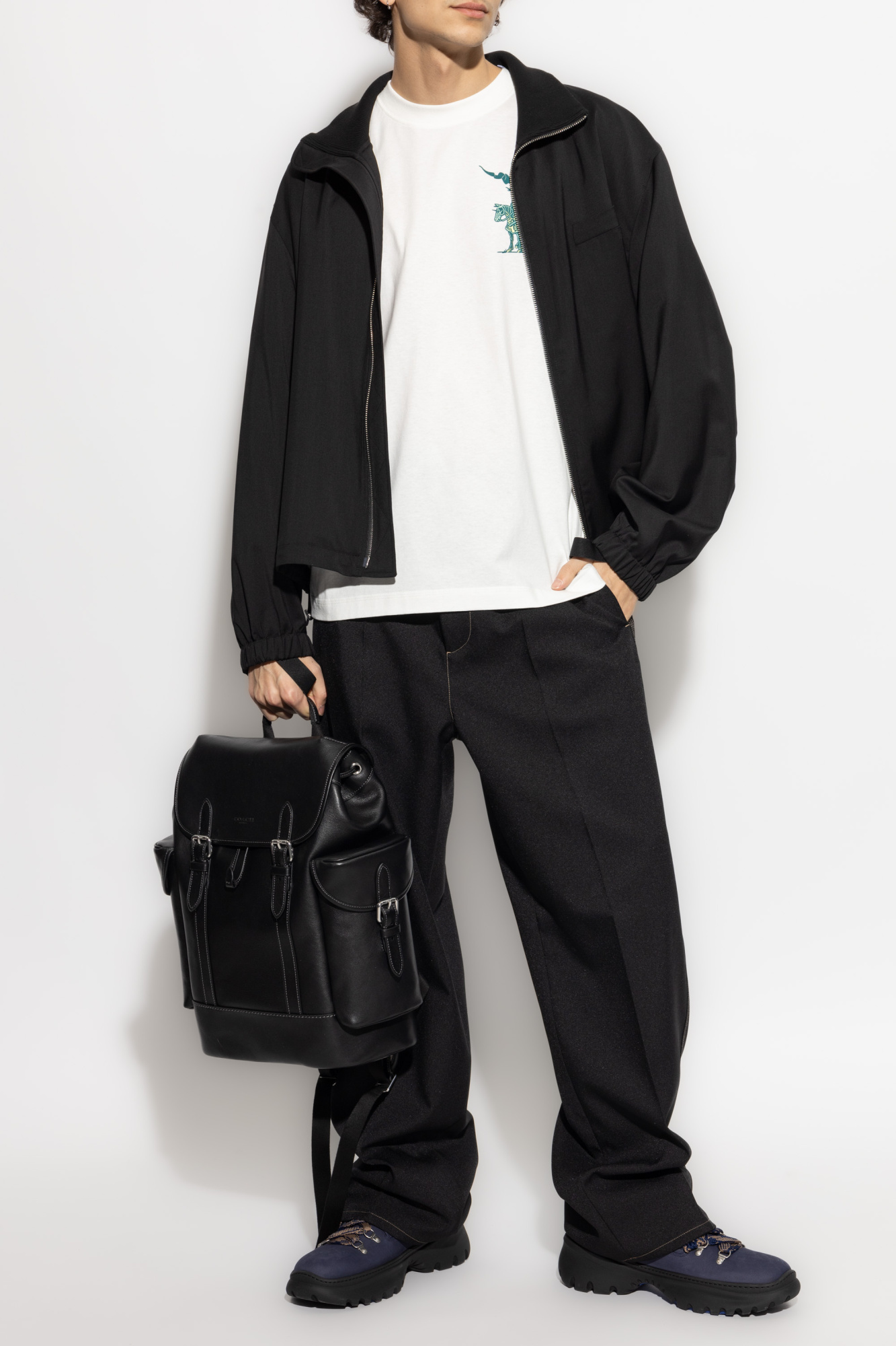 Tシャツ・カットソー Burberry FW24 Wool blend shirt with Check motif (8093314) Tシャツ・カットソー Burberry FW24 Wool blend shirt with